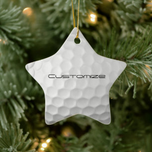Golfball mit Personalisiertem Text Keramik Ornament
