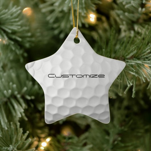 Golfball mit Personalisiertem Text Keramik Ornament (Baum)