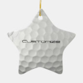 Golfball mit Personalisiertem Text Keramik Ornament (Vorne)