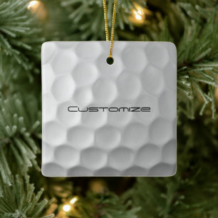Golfball mit Personalisiertem Text Keramikornament