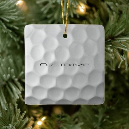 Golfball mit Personalisiertem Text Keramikornament (Baum)