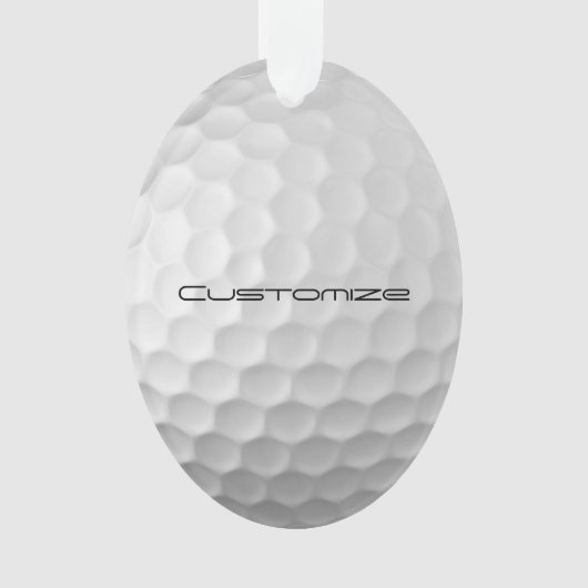 Golfball mit Personalisiertem Text Ornament (Vorderseite)