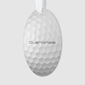 Golfball mit Personalisiertem Text Ornament (Vorderseite)