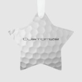 Golfball mit Personalisiertem Text Ornament (Vorderseite)