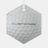 Golfball mit Personalisiertem Text Ornament Aus Glas (Vorderseite)