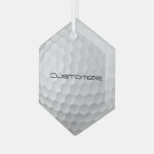 Golfball mit Personalisiertem Text Ornament Aus Glas (Vorderseite Links)