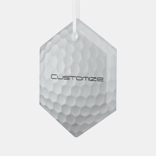 Golfball mit Personalisiertem Text Ornament Aus Glas (Vorderseite Links)
