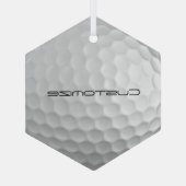 Golfball mit Personalisiertem Text Ornament Aus Glas (Rückseite)