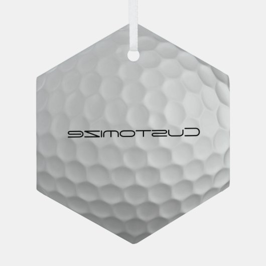 Golfball mit Personalisiertem Text Ornament Aus Glas (Rückseite)