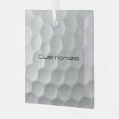 Golfball mit Personalisiertem Text Ornament Aus Glas (Vorderseite links)