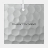 Golfball mit Personalisiertem Text Ornament Aus Glas (Vorderseite)