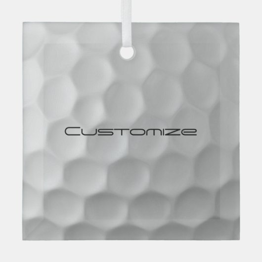 Golfball mit Personalisiertem Text Ornament Aus Glas (Vorderseite)