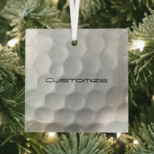 Golfball mit Personalisiertem Text Ornament Aus Glas