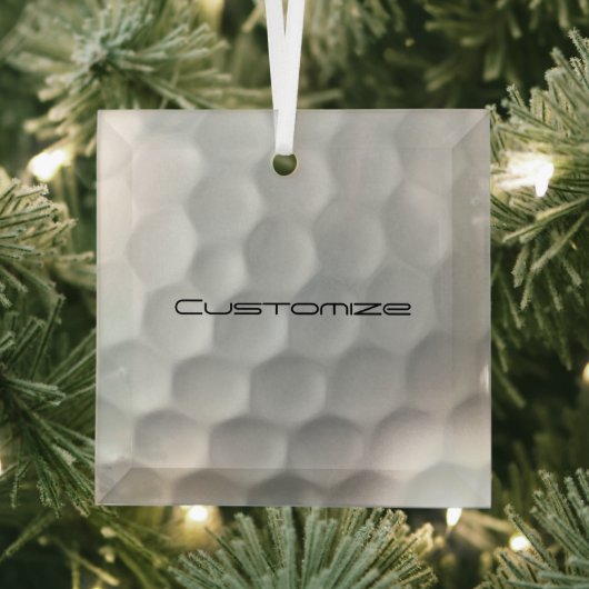 Golfball mit Personalisiertem Text Ornament Aus Glas (Insitu)