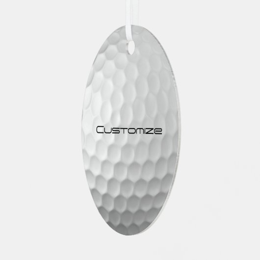 Golfball mit Personalisiertem Text Ornament Aus Metall (Vorderseite links)