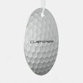 Golfball mit Personalisiertem Text Ornament Aus Metall (Vorderseite Rechts)