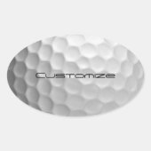 Golfball mit Personalisiertem Text Ovaler Aufkleber (Vorderseite)