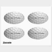 Golfball mit Personalisiertem Text Ovaler Aufkleber (Blatt)