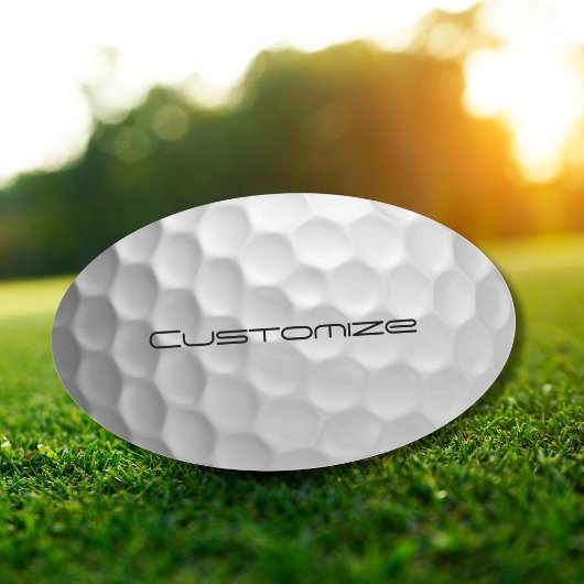 Golfball mit Personalisiertem Text Ovaler Aufkleber