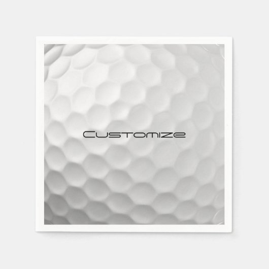 Golfball mit Personalisiertem Text Serviette (Vorderseite)