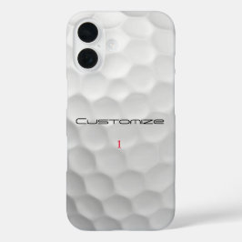 Golfball mit Personalisiertem Text und Nummer iPhone 16 Hülle