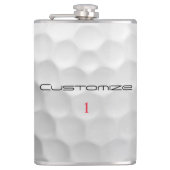Golfball mit Personalisiertem Text und Nummer Flachmann (Vorderseite)
