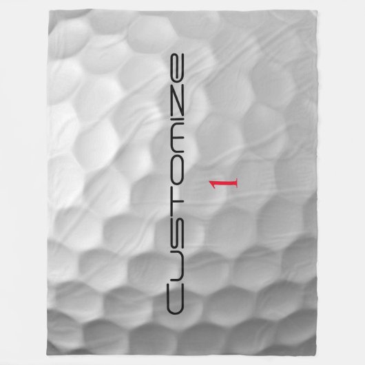 Golfball mit Personalisiertem Text und Nummer Fleecedecke (Vorderseite)