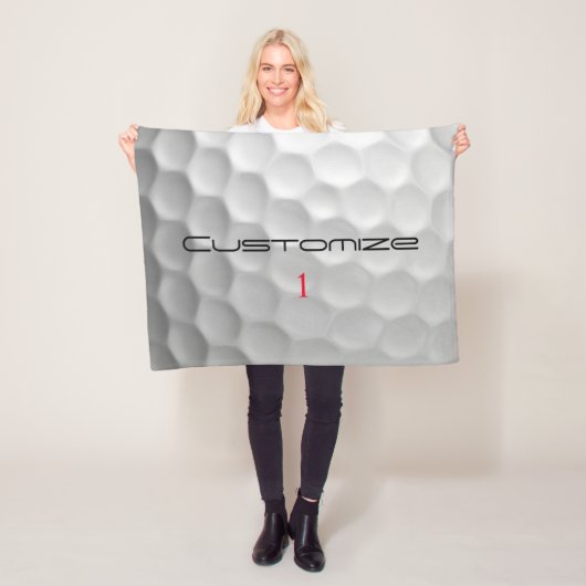 Golfball mit Personalisiertem Text und Nummer Fleecedecke (Beispiel)