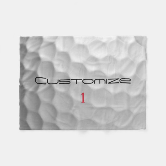 Golfball mit Personalisiertem Text und Nummer Fleecedecke (Vorderseite (Horizontal))