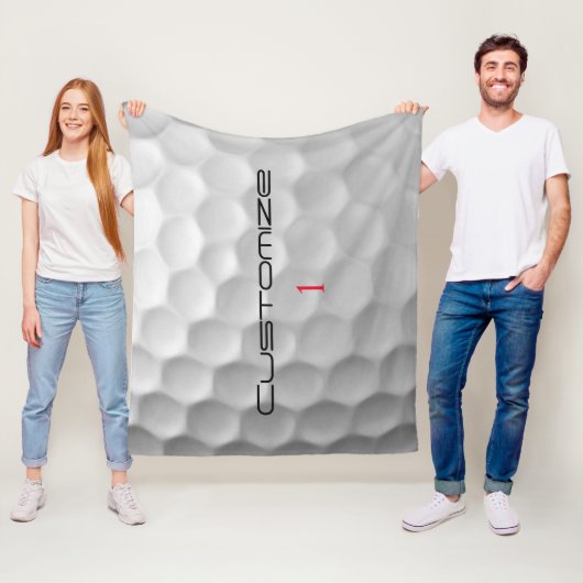 Golfball mit Personalisiertem Text und Nummer Fleecedecke (Beispiel)
