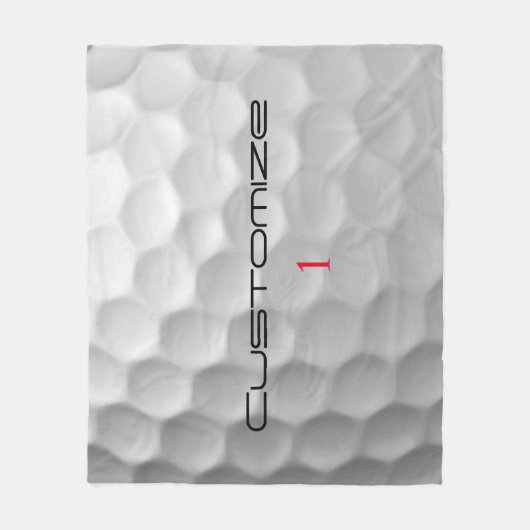 Golfball mit Personalisiertem Text und Nummer Fleecedecke (Vorderseite)