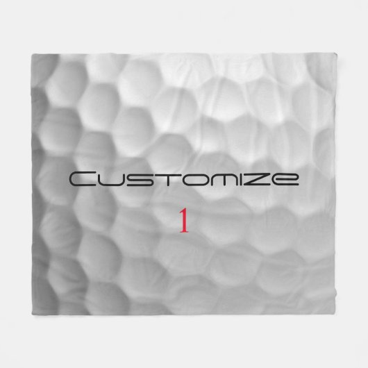 Golfball mit Personalisiertem Text und Nummer Fleecedecke (Vorderseite (Horizontal))