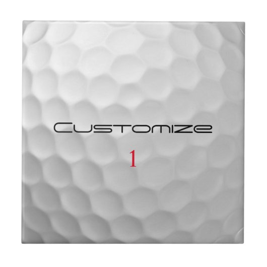 Golfball mit Personalisiertem Text und Nummer Fliese (Vorderseite)