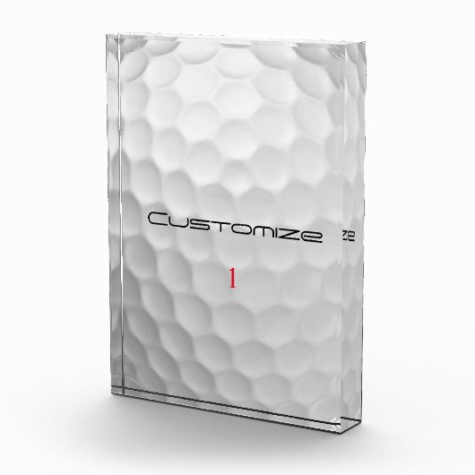 Golfball mit Personalisiertem Text und Nummer Fotoblock (Rechts)