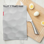 Golfball mit Personalisiertem Text und Nummer Geschirrtuch (Viertel Falte)