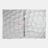 Golfball mit Personalisiertem Text und Nummer Geschirrtuch (Horizontal)