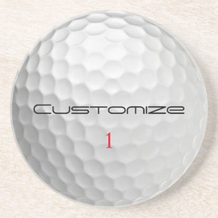 Golfball mit Personalisiertem Text und Nummer Getränkeuntersetzer