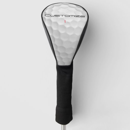 Golfball mit Personalisiertem Text und Nummer Golf Headcover (Vorderseite)