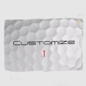 Golfball mit Personalisiertem Text und Nummer Golfhandtuch (Horizontal)
