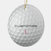 Golfball mit Personalisiertem Text und Nummer Keramik Ornament (Links)