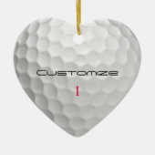 Golfball mit Personalisiertem Text und Nummer Keramik Ornament (Vorne)