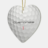 Golfball mit Personalisiertem Text und Nummer Keramik Ornament (Links)