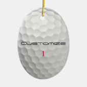 Golfball mit Personalisiertem Text und Nummer Keramik Ornament (Vorne)