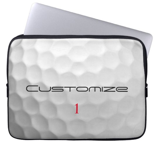 Golfball mit Personalisiertem Text und Nummer Laptopschutzhülle (Vorderseite)