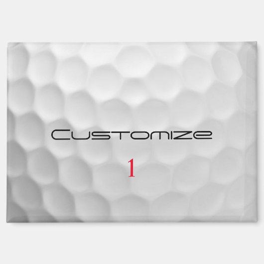 Golfball mit Personalisiertem Text und Nummer Magnet (Vorderseite)
