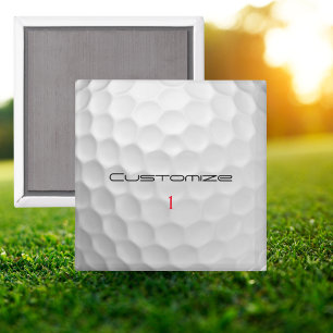 Golfball mit Personalisiertem Text und Nummer Magnet