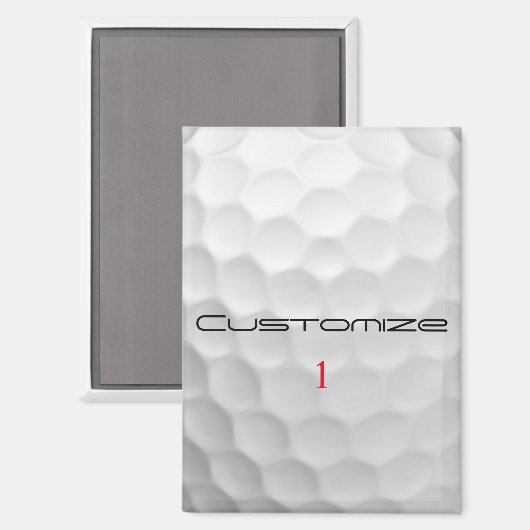 Golfball mit Personalisiertem Text und Nummer Magnet (Vorderseite/Rückseite)