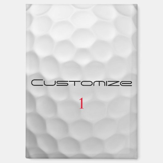 Golfball mit Personalisiertem Text und Nummer Magnet (Vorderseite)