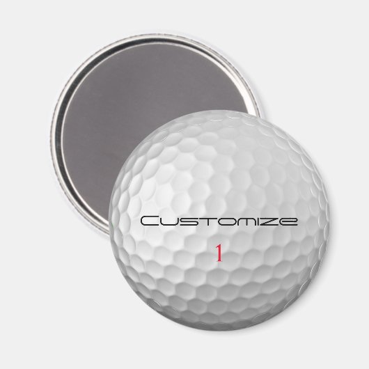 Golfball mit Personalisiertem Text und Nummer Magnet (Vorderseite/Rückseite)