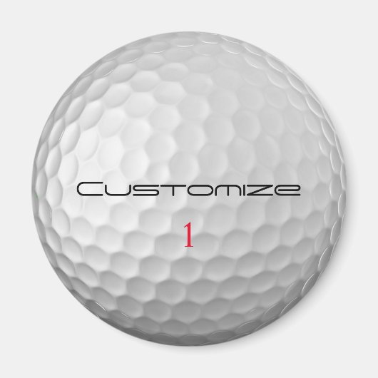 Golfball mit Personalisiertem Text und Nummer Magnet (Vorne)
